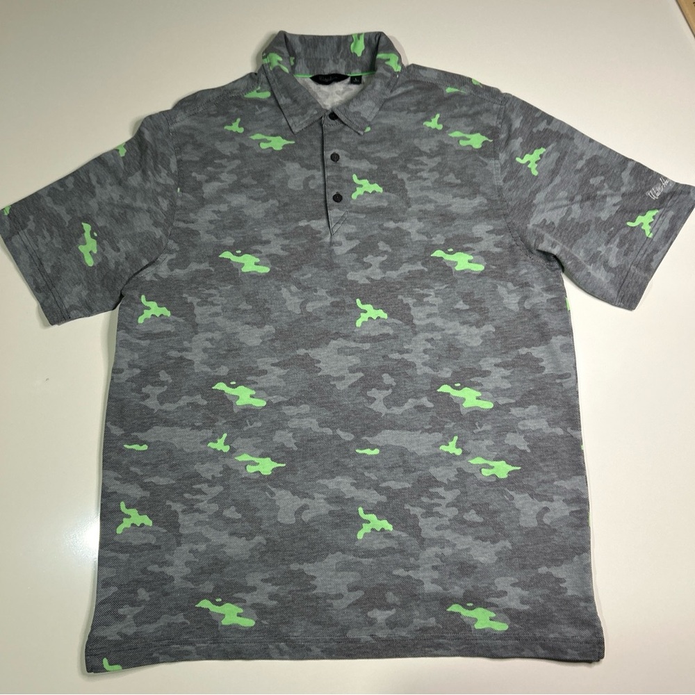 Walter Hagen Golf Polo Shirt Men’s Large Athleisure Casual Camo Print Gray - Picture 4 of 12